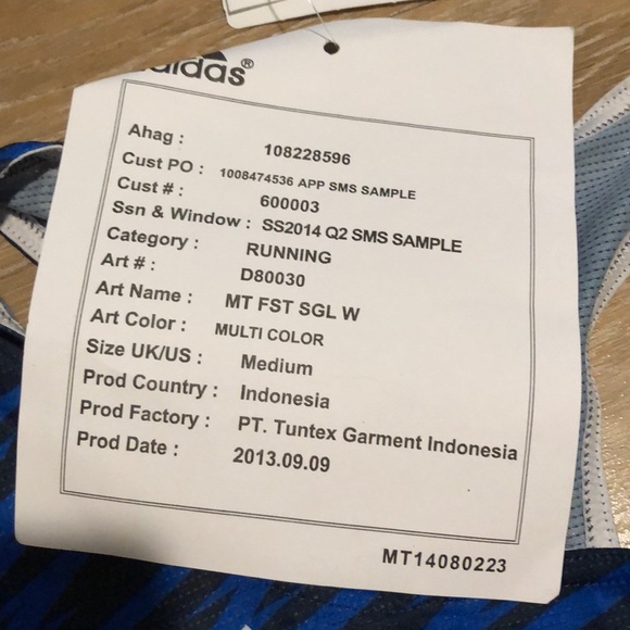 Adidas running racerback tank top S mesh zig zag - Picture 5 of 8